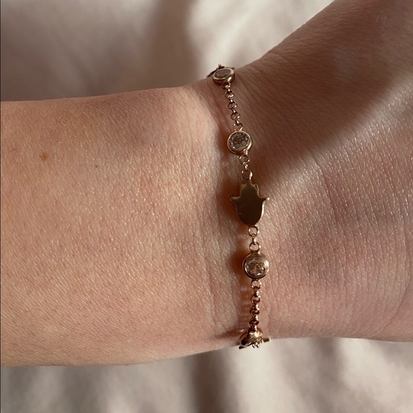 Rose Gold Hamsa Bracelet - Picture 2 of 5